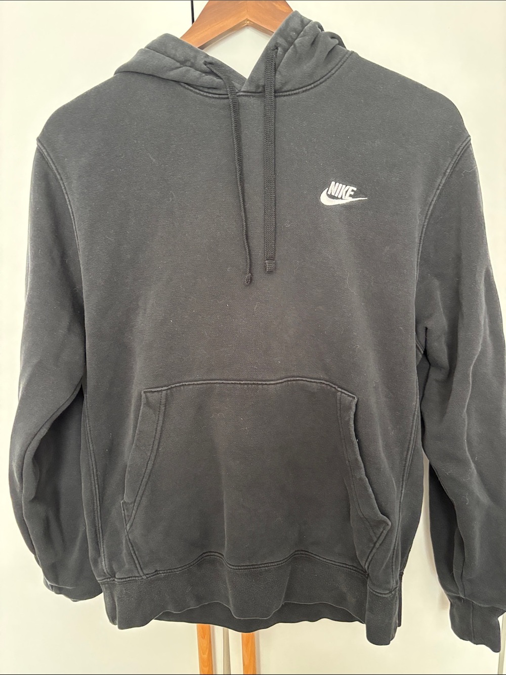 Nike Black Hoodie with White Swoosh Logo